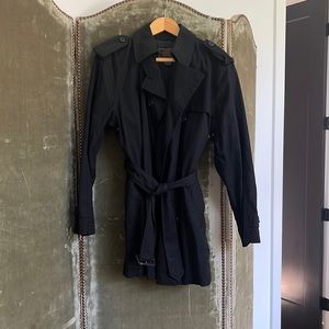 Black short raincoat